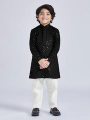 Boys' Black Kurta And Pyjama Set