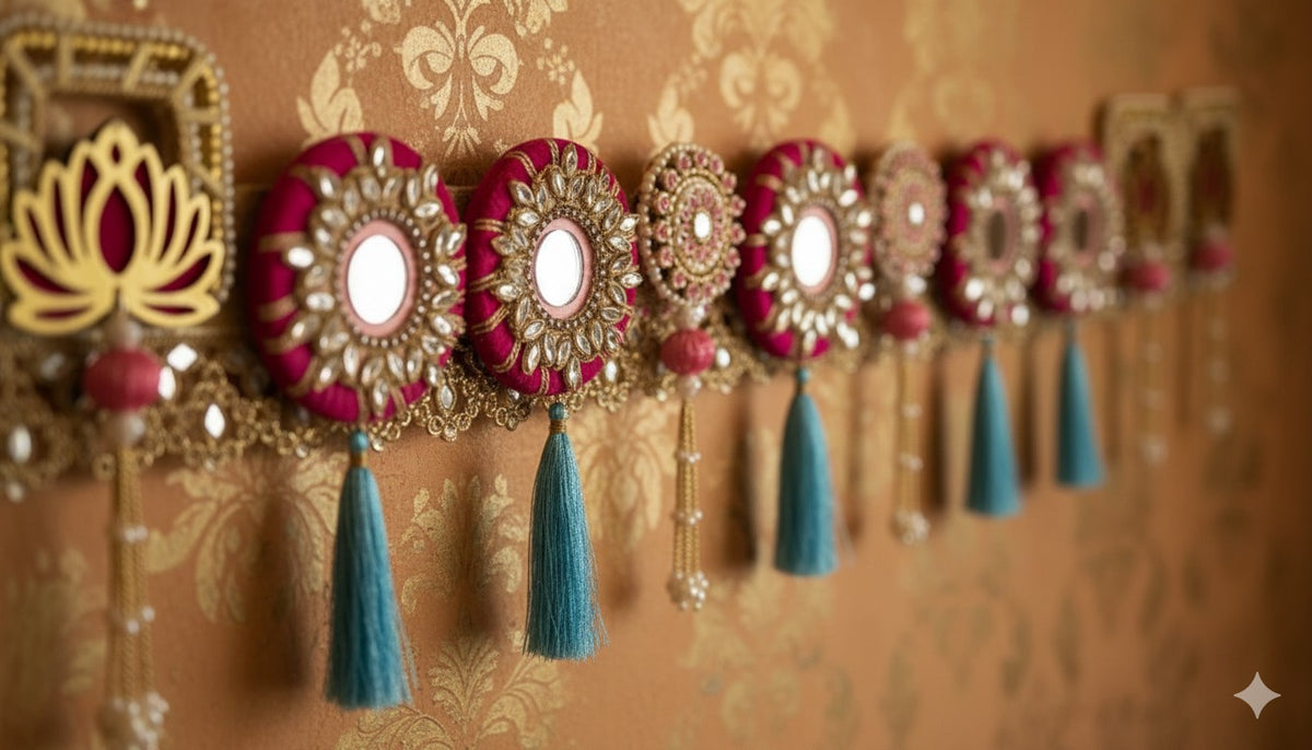 Handmade Mirror-Work and Lotus Toran/ Bhandanwar