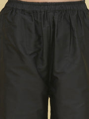 Girls Black Angrakha Kurta with Trousers