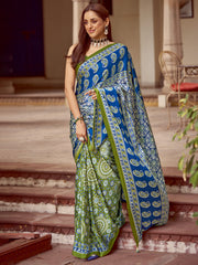 Women's Crepe Printed Designer Saree With Blouse Piece