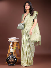 Light Green Linen Cotton Saree – Elegant Simplicity for Everyday Grace