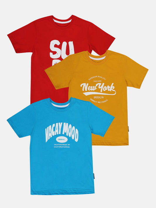 Lil Tomatoes Boys Cotton Combo T-Shirt Pack of 3