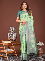 Radiant Linen Cotton Patola Saree - Where Tradition Dances with Elegance