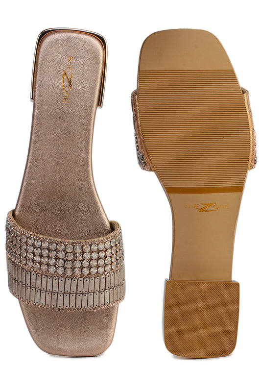 Casual Pink Open Toe Flats Square Toe Slip-On Flats
