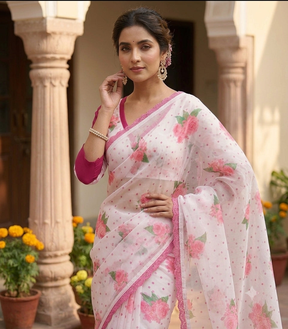 Soft-linen-saree-with-shaded-style-prints-whiteroselace