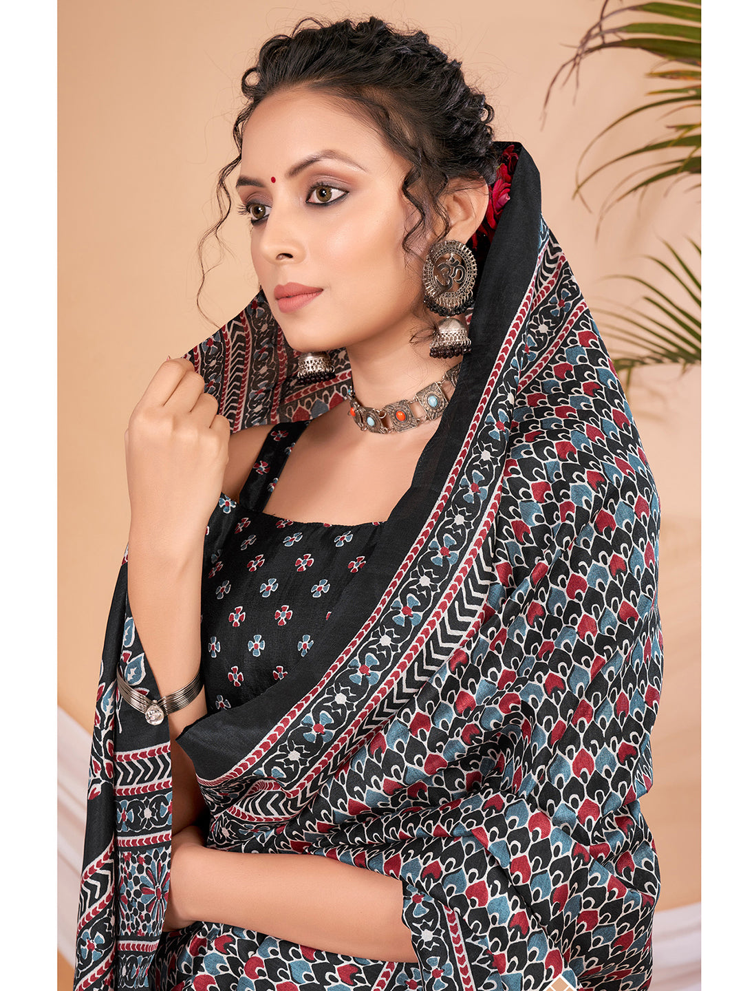 Women's Dola Silk DigitalPrint DesignerSaree With Blouse Piece