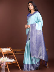 Graceful Orange & Maroon Banarasi Silk Saree with Rich Zari Woven Border – Traditional Elegance for Celebrations