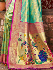 Elegant Kanjivaram Silk Saree with Rich Zari Work and Peacock Pallu | Traditional Bridal and Festive Wear