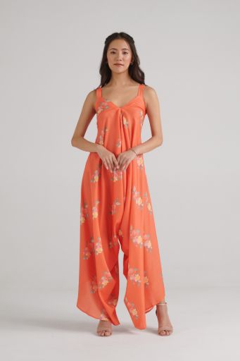 Bright Orange Palazzo Jumpsuit