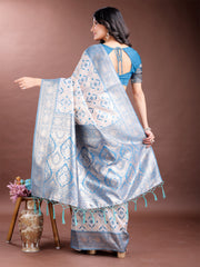 Graceful Cream & Pink Linen Cotton Saree with Rich Zari Pallu – A Touch of Royal Comfort