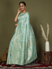 Elegant Peach Cotton Saree with Golden Zari Work – Graceful Comfort for Everyday & Festive Wear