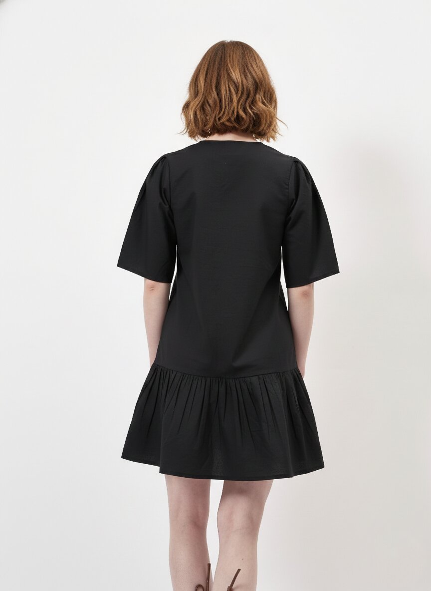 Floral Embroidered Mini Dress-ADR-19730A
