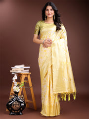 Light Green Linen Cotton Saree – Elegant Simplicity for Everyday Grace