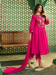 Pink Embroidered Kurta set