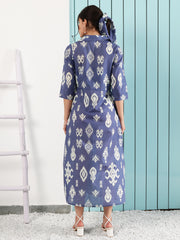 bohemian Ethnic Motifs Printed Maxi Midi Dress