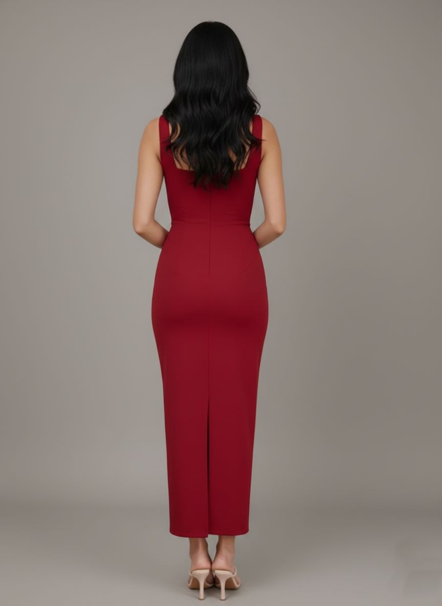 Maroon Bodycon Dress-ADR-19816