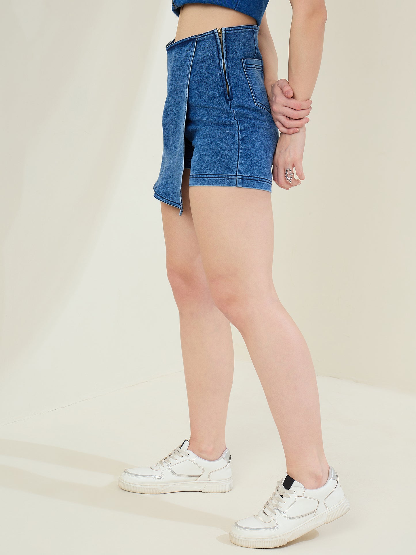 Women's Blue Denim Skorts