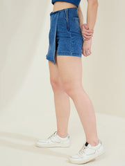 Women's Blue Denim Skorts