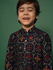 Boys' Blue Kurta and Patiala Set