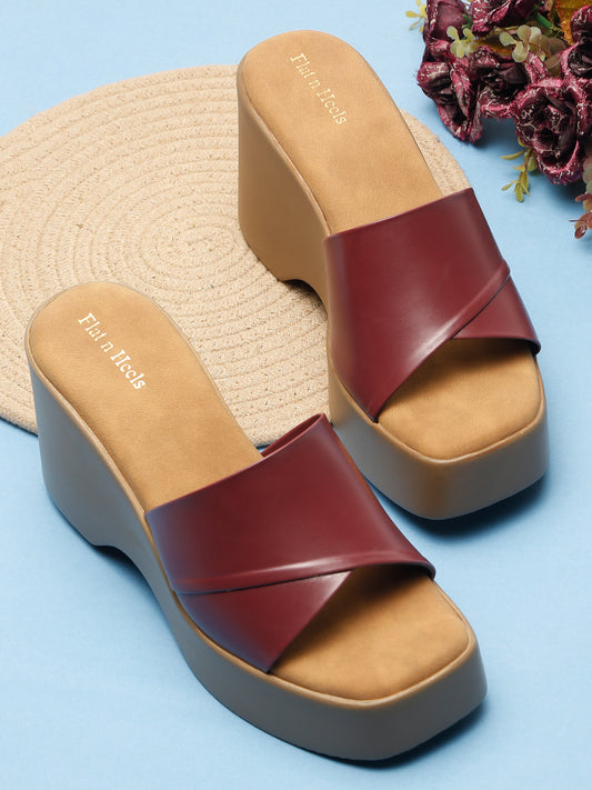 Fashion Fashion Open Back Wedge Pumps