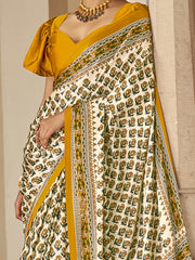 Women's Crepe Printed Designer Saree With Blouse Piece