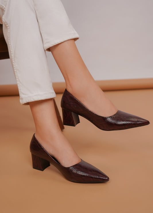 Fashion Closed Back Pumps 2 inches Block Heels