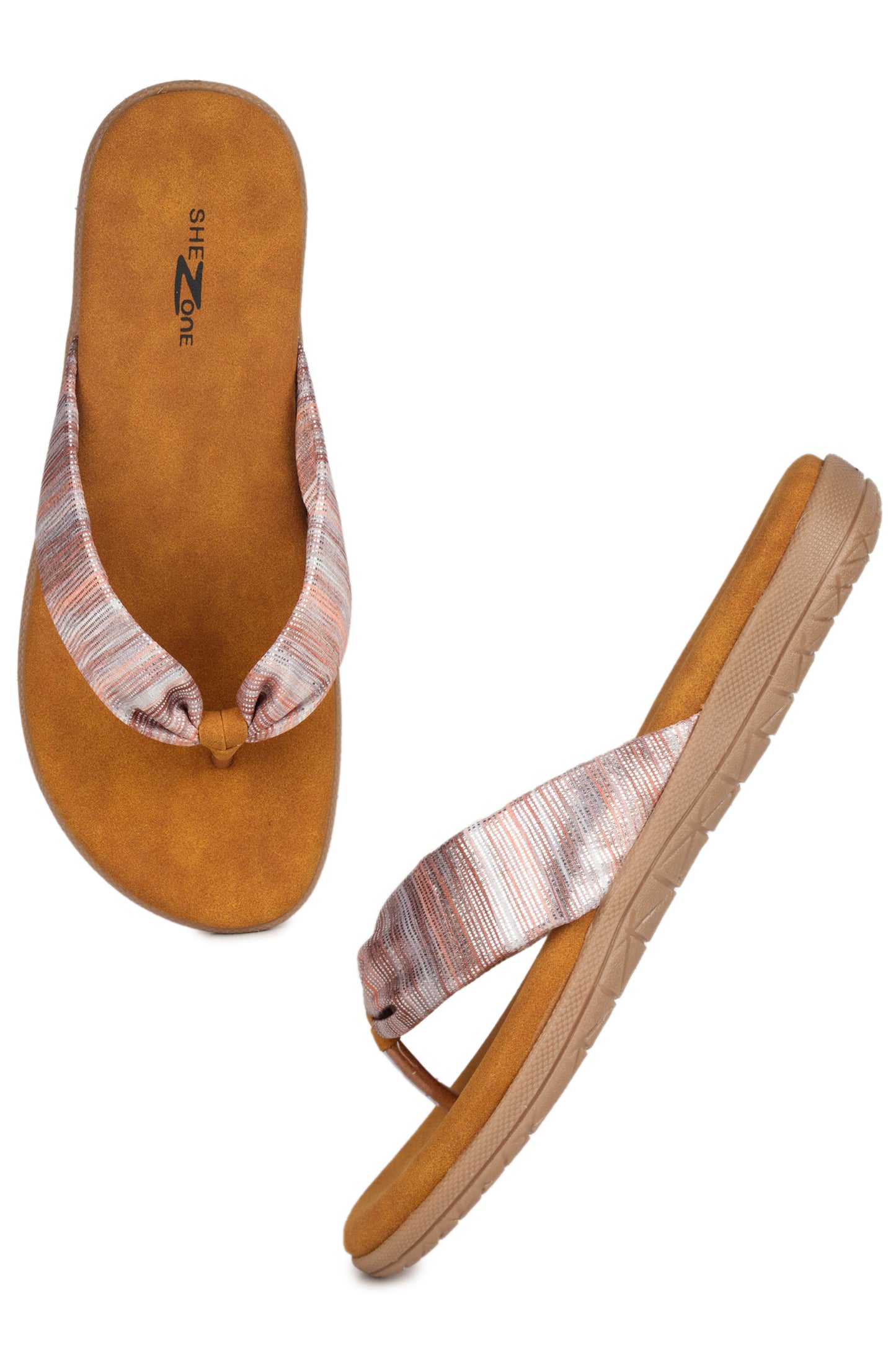 Casual Pink One Toe Flats Round Toe Slip-On Flats