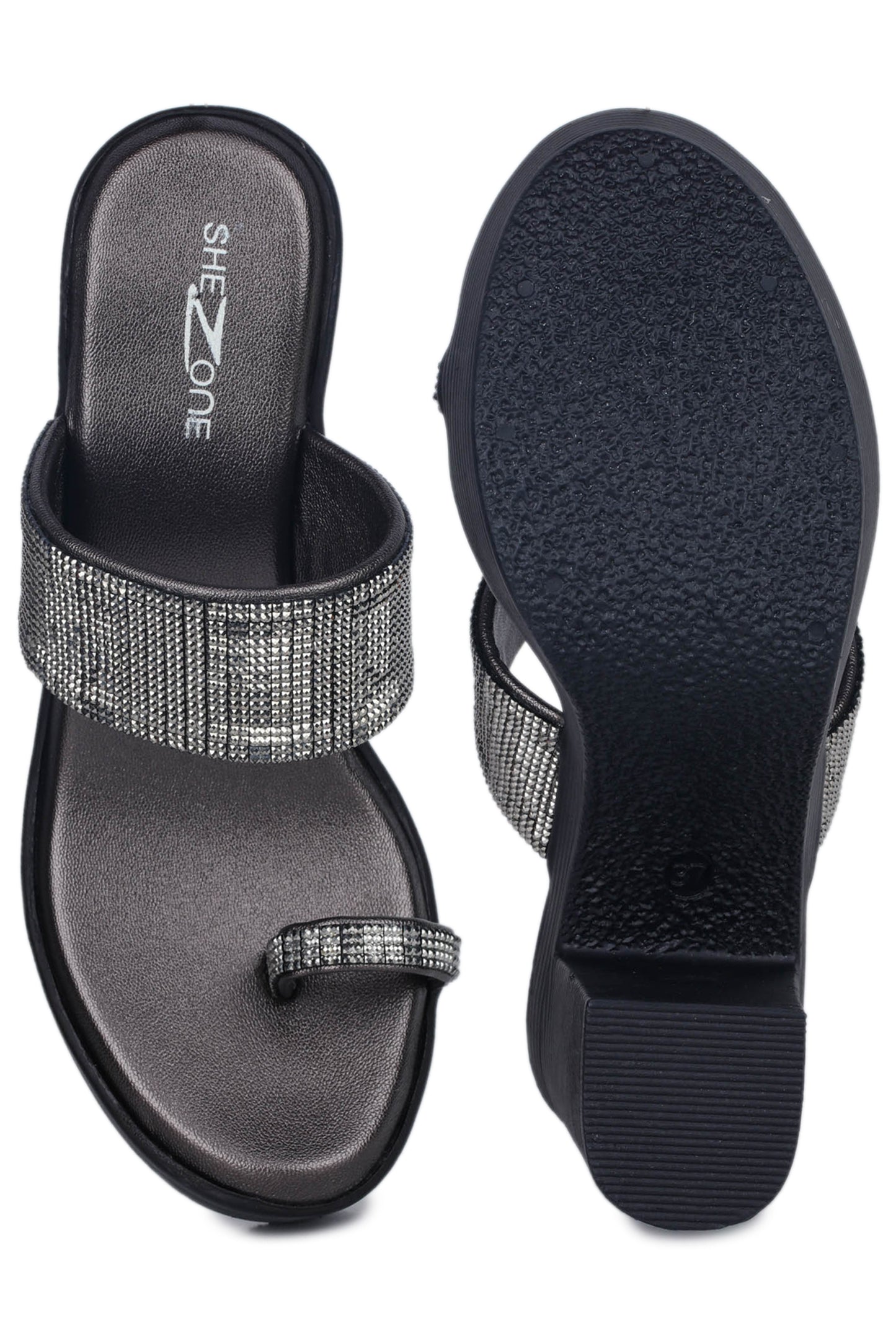 Casual Fashion Sandals 4 Inches Block Open Back Round Toe Heels