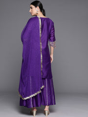 Women Floral Embroidered Straight Kurta Paired With Bottom And Dupatta