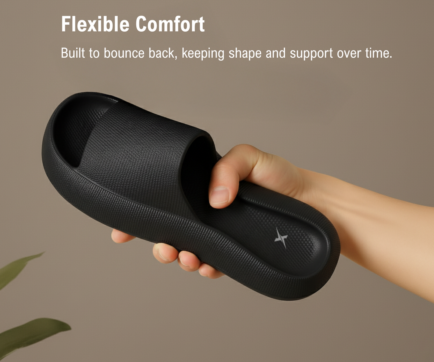 CloudFoam Pillow Slippers for Men Non Slip Quick Drying Shower Slides Bathroom Sandals  HA8201 Black