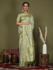 Elegant Peach Cotton Saree with Golden Zari Work – Graceful Comfort for Everyday & Festive Wear