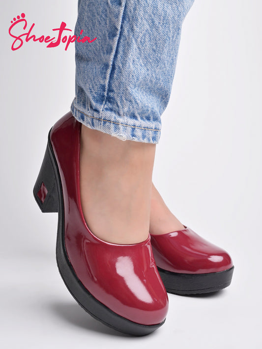 حذاء Shoetopia بكعب من الكرز الصلب للنساء والفتيات