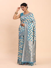 Premium Linen Cotton Saree with Pallu & Contrast Blouse Piece