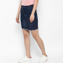 Women's Denim Skirt with Stitch Detail