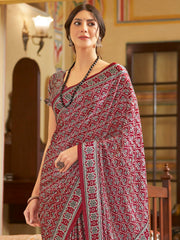 Women's Crepe Printed Designer Saree With Blouse Piece