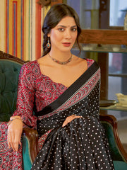 Women's Crepe Printed Designer Saree With Blouse Piece