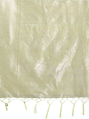 Light Green Linen Cotton Saree – Elegant Simplicity for Everyday Grace