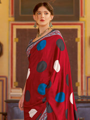 Women's Crepe Printed Designer Saree With Blouse Piece