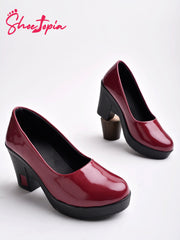 حذاء Shoetopia بكعب من الكرز الصلب للنساء والفتيات