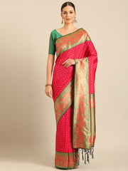Royal Beige Linen Cotton Saree with Vibrant Floral Zari Border | Premium Festive & Party Collection