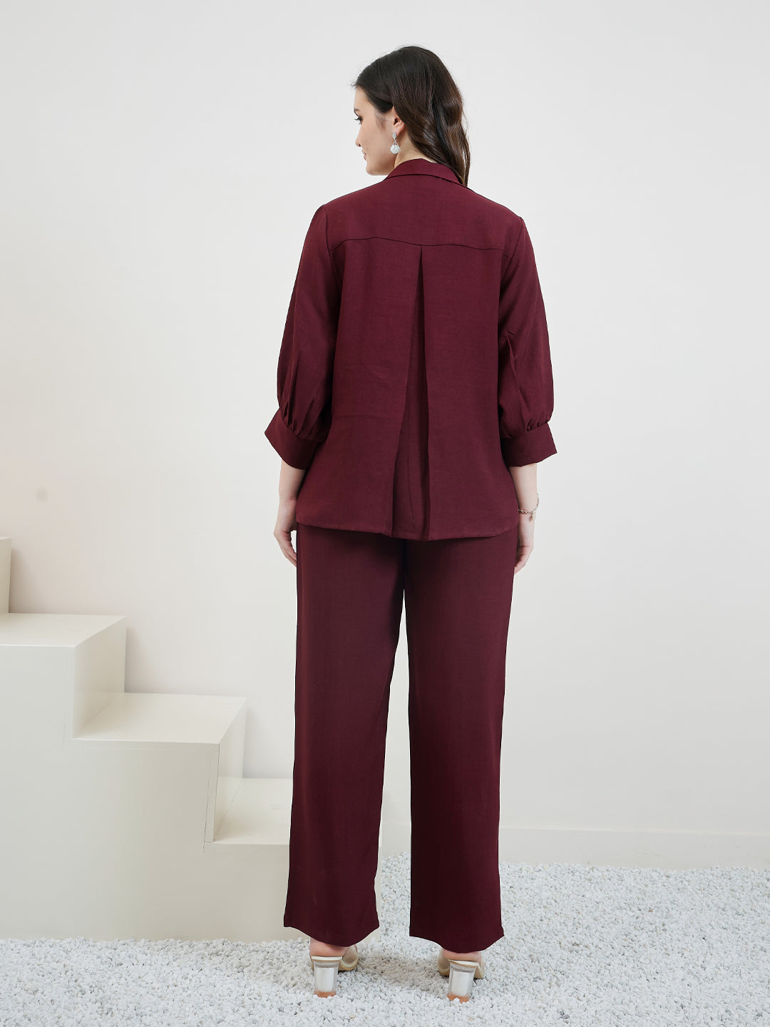 Embroidered Linen Shirt With Trousers