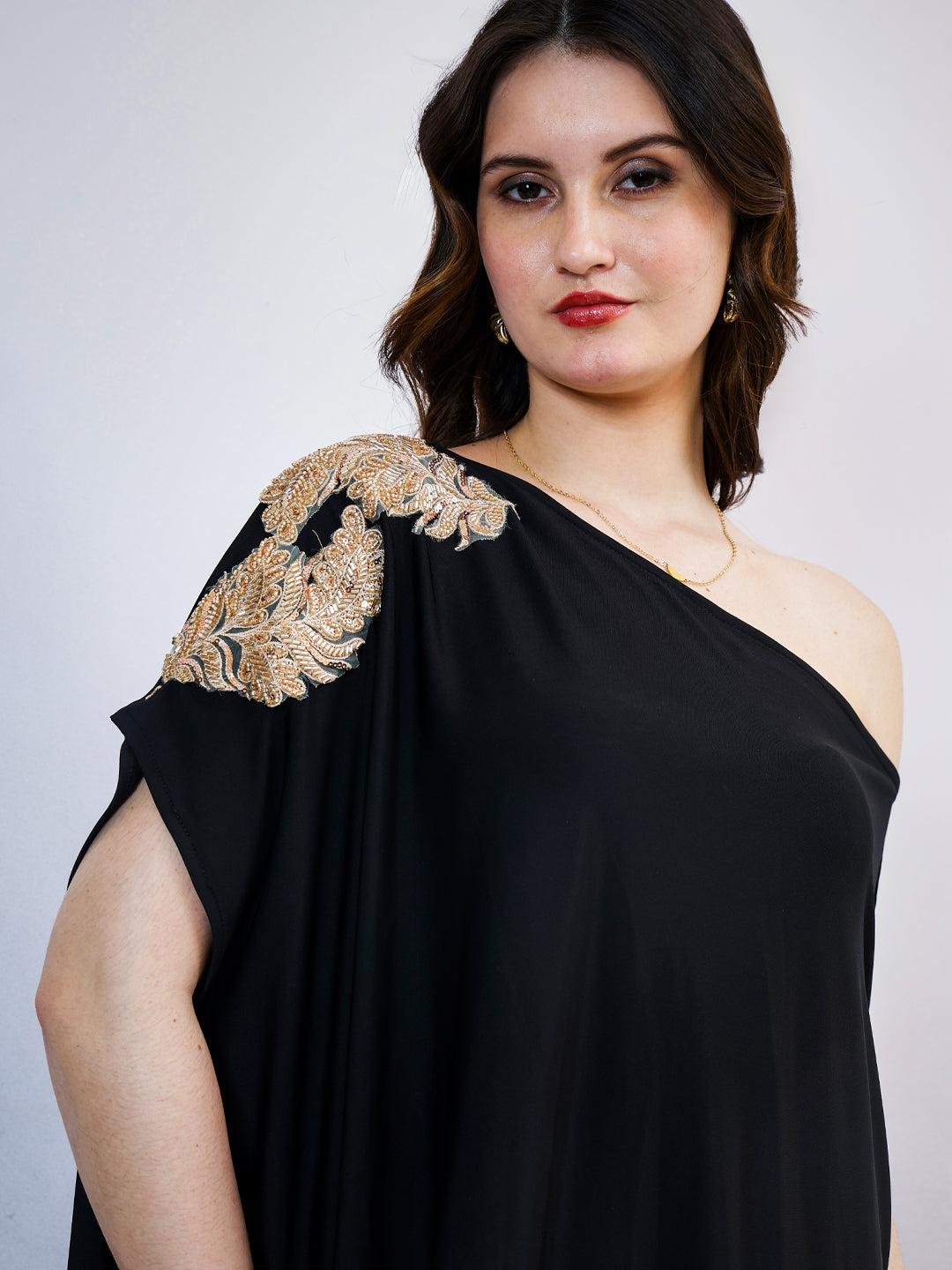 Women Embellished One Shoulder Maxi Dress