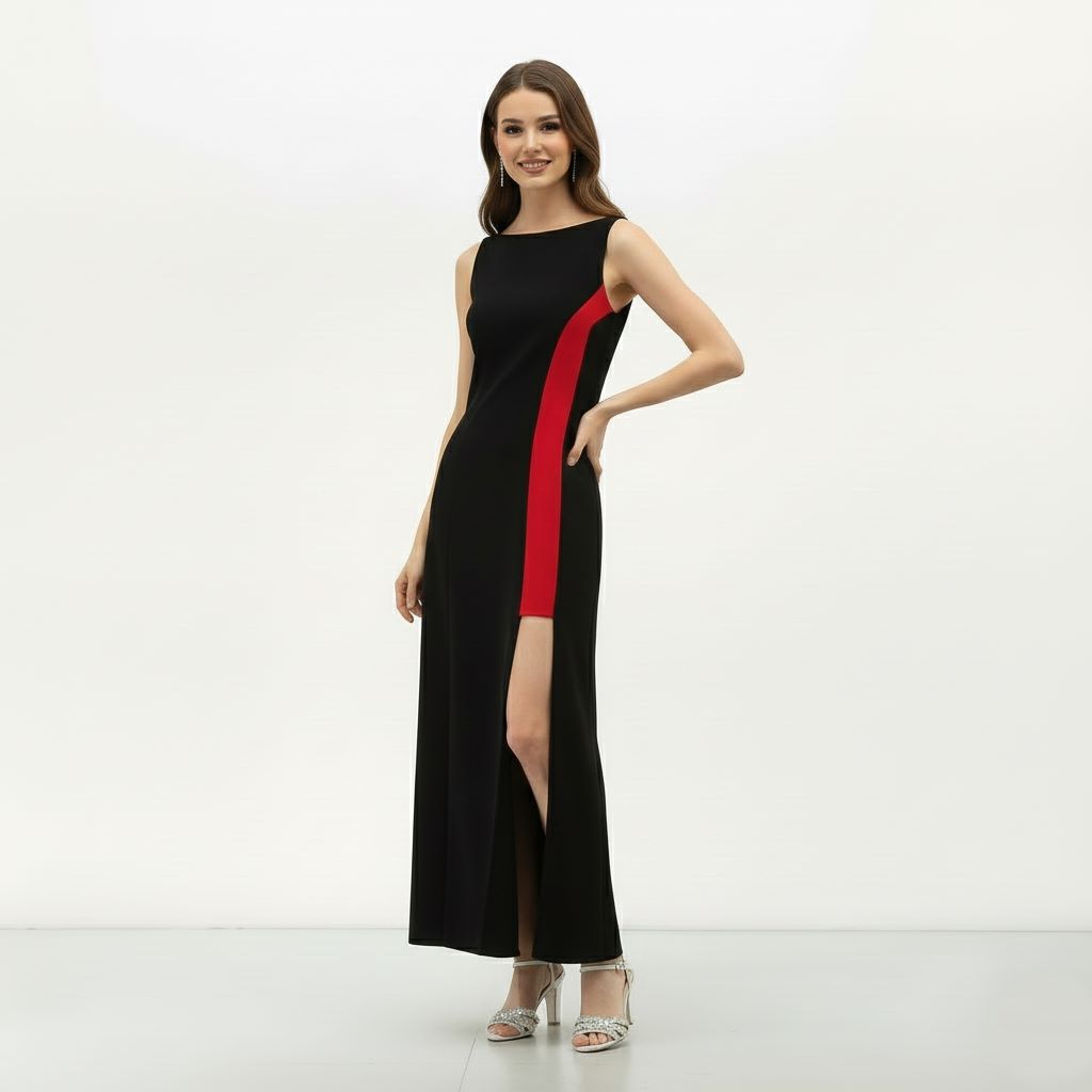 Black-Red Cocktail Dress-ADR-19819