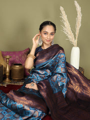 Majestic Red & Teal Silk Saree with Rich Woven Pallu – A Regal Touch for Special Moments