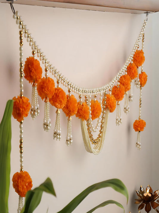 Orange - Colored & Yellow Flower Toran Festive Décor