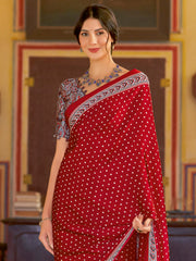 Women's Crepe Printed Designer Saree With Blouse Piece
