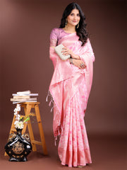 Light Green Linen Cotton Saree – Elegant Simplicity for Everyday Grace
