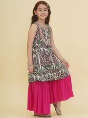 Girls Floral Printed Kurta with Sharara