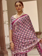 Women's Crepe Printed Designer Saree With Blouse Piece