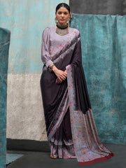 Women's Crepe Printed Designer Saree With Blouse Piece